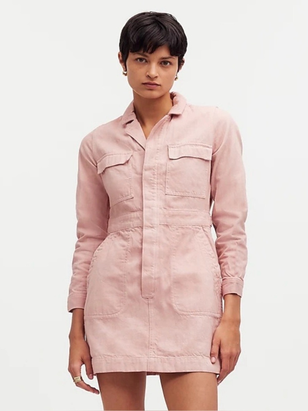 Madewell Denim Pink Utility Shirt Dress Jacket - Women's